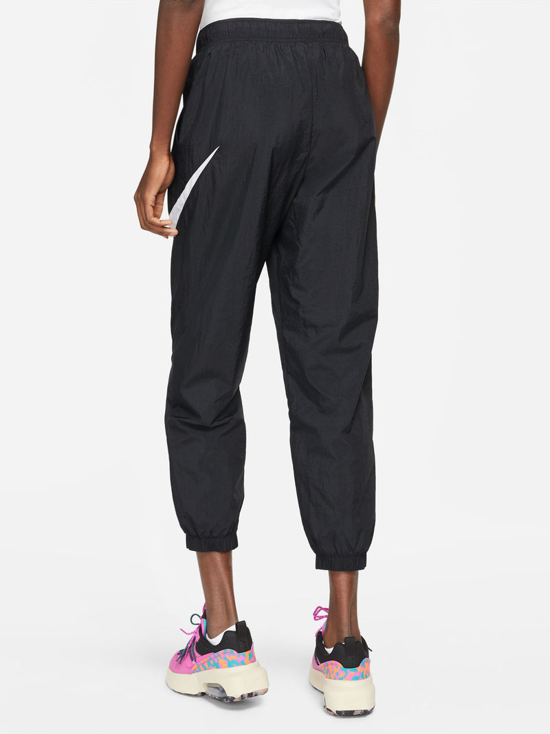 Nike, Womens High-Rise Woven Joggers, Black/Black/Whi