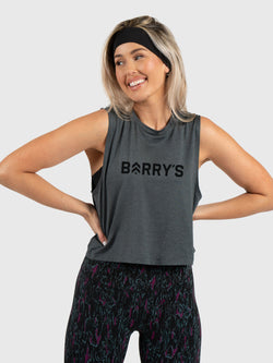BARRY'S BLACK ACTIVE CROP MUSCLE TANK
