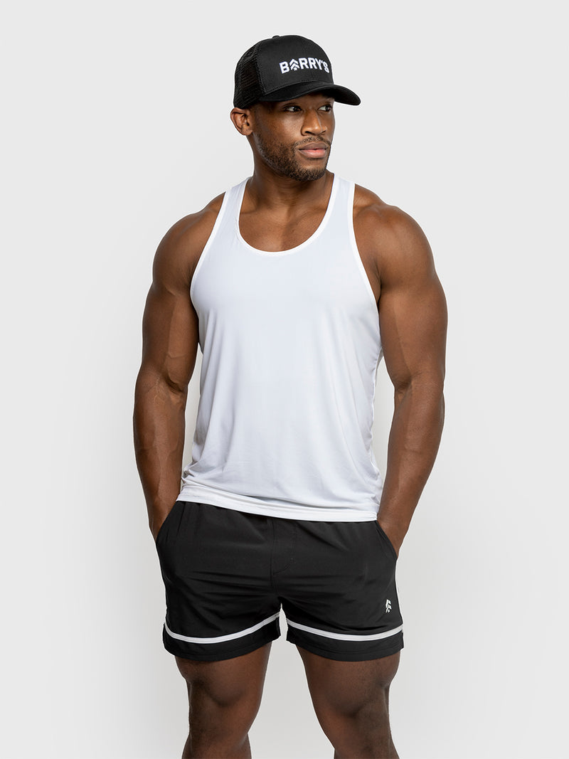 BARRY'S BLACK/WHITE 4IN LINED VICTORY SHORT