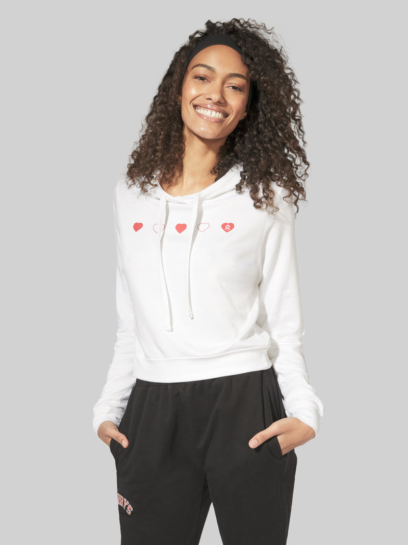 BARRY'S WHITE MODAL CROP HOODIE