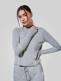 BARRY'S CONCRETE GRAY MOCK NECK LS