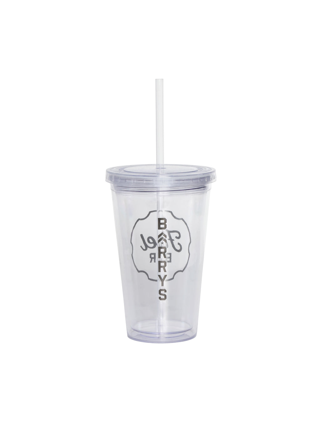 clear plastic travel tumbler cup with strap with fuel bar logo