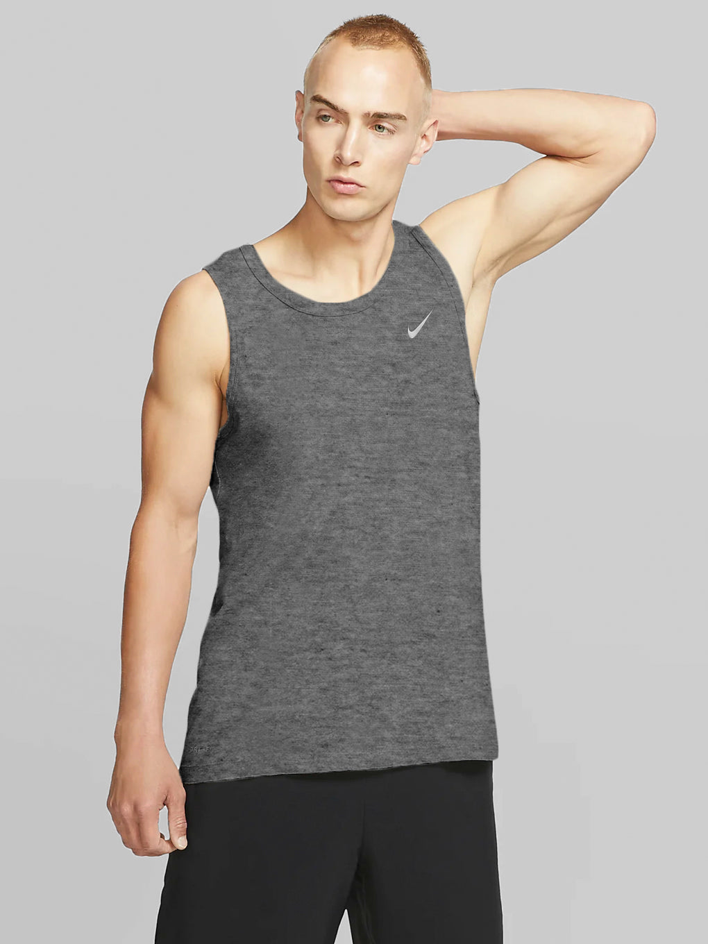 NIKE DRI-FIT TANK BLACK HEATHER