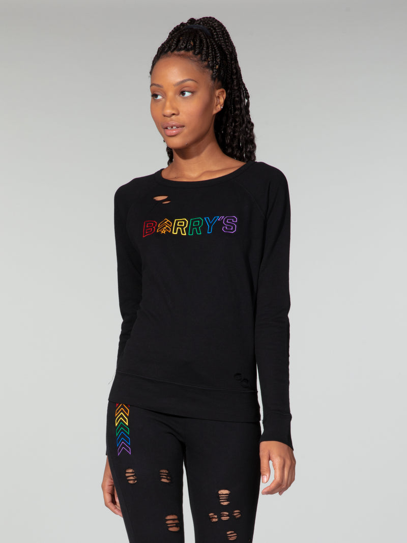 BARRY'S PRIDE BLACK DECONSTRUCTED PULLOVER