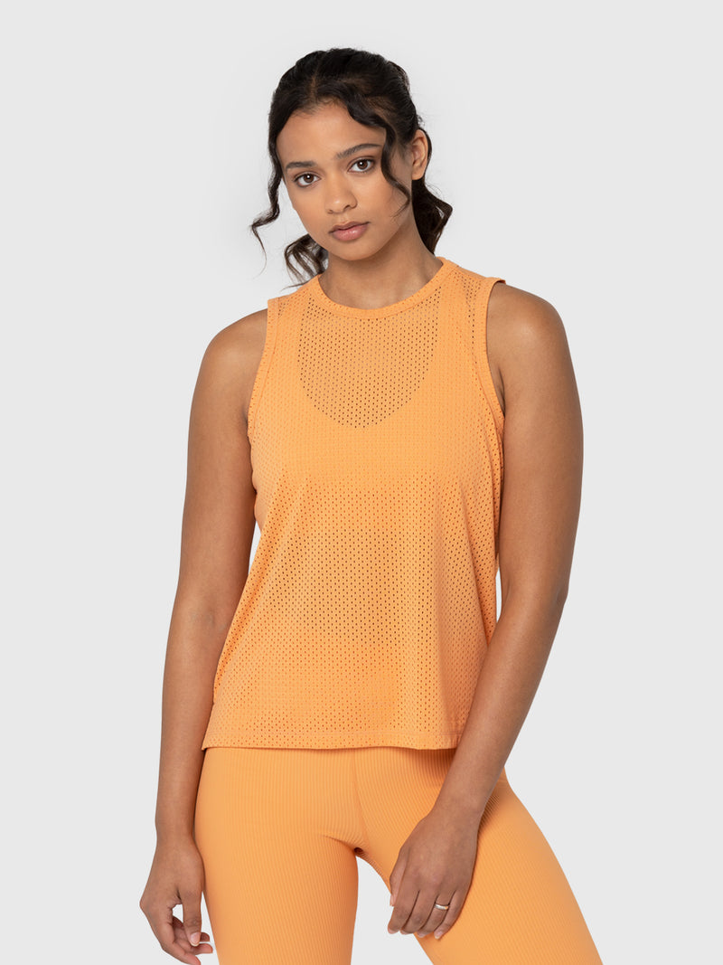 BARRY'S APRICOT MESH MUSCLE TANK